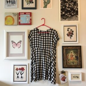 Gingham Babydoll Top